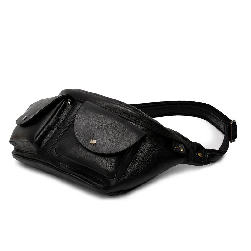 Men's Vintage Leather Chest Pack Bag