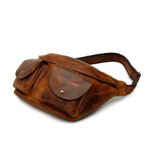 Men's Vintage Leather Chest Pack Bag