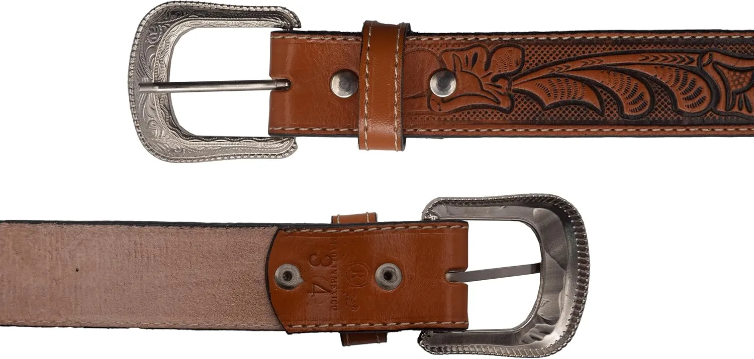 Men's Western Belt Cowboy Belt for Texas Men Country Style Fajas Vaqueras para Hombre Genuine Leather