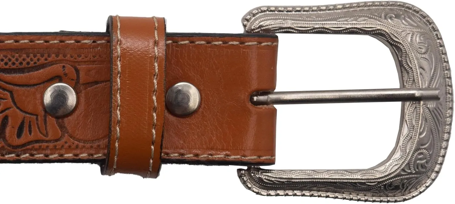 Men's Western Belt Cowboy Belt for Texas Men Country Style Fajas Vaqueras para Hombre Genuine Leather