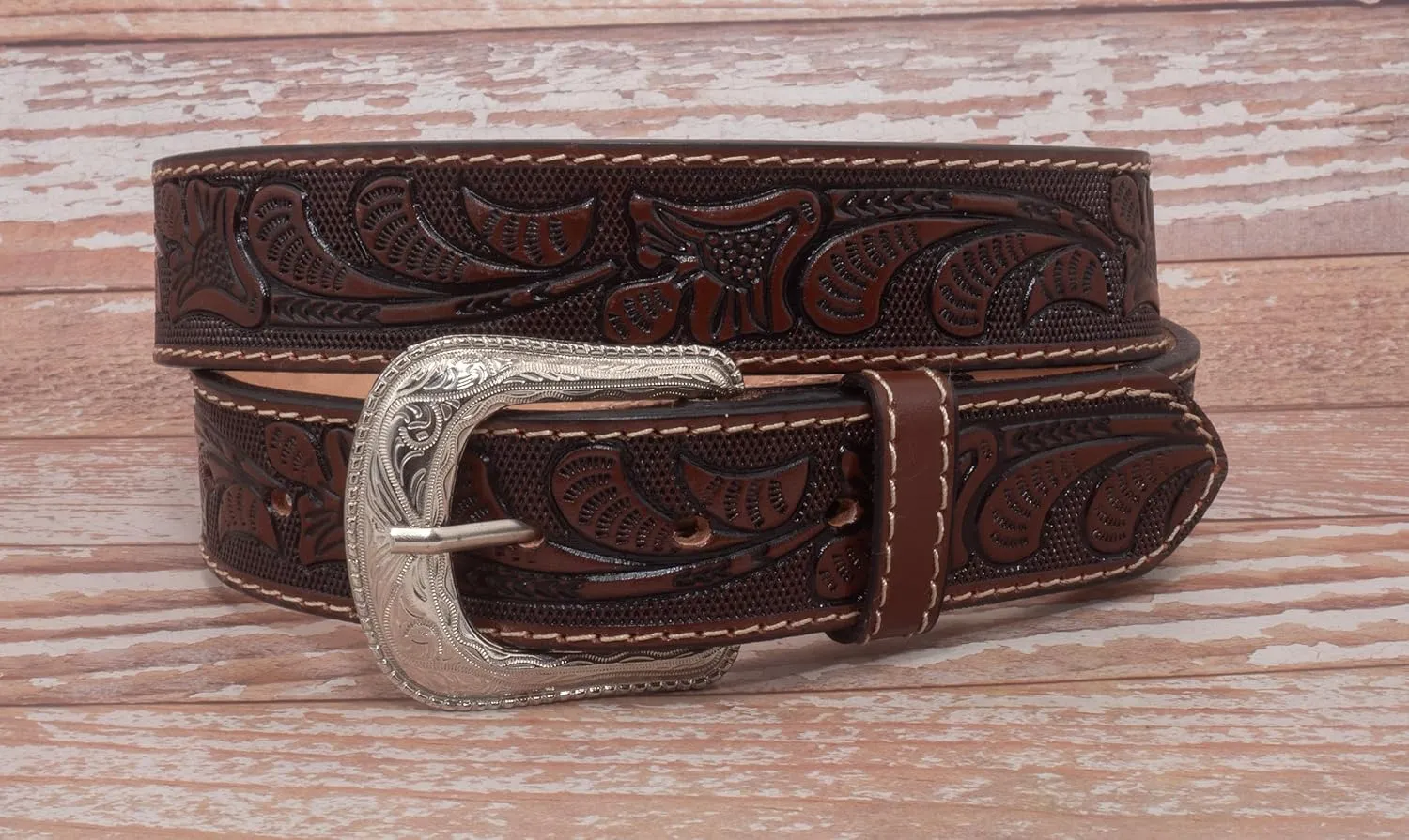 Men's Western Belt Cowboy Belt for Texas Men Country Style Fajas Vaqueras para Hombre Genuine Leather