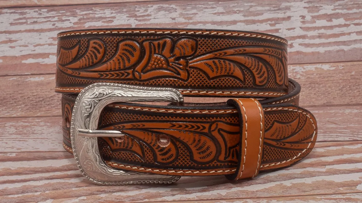 Men's Western Belt Cowboy Belt for Texas Men Country Style Fajas Vaqueras para Hombre Genuine Leather