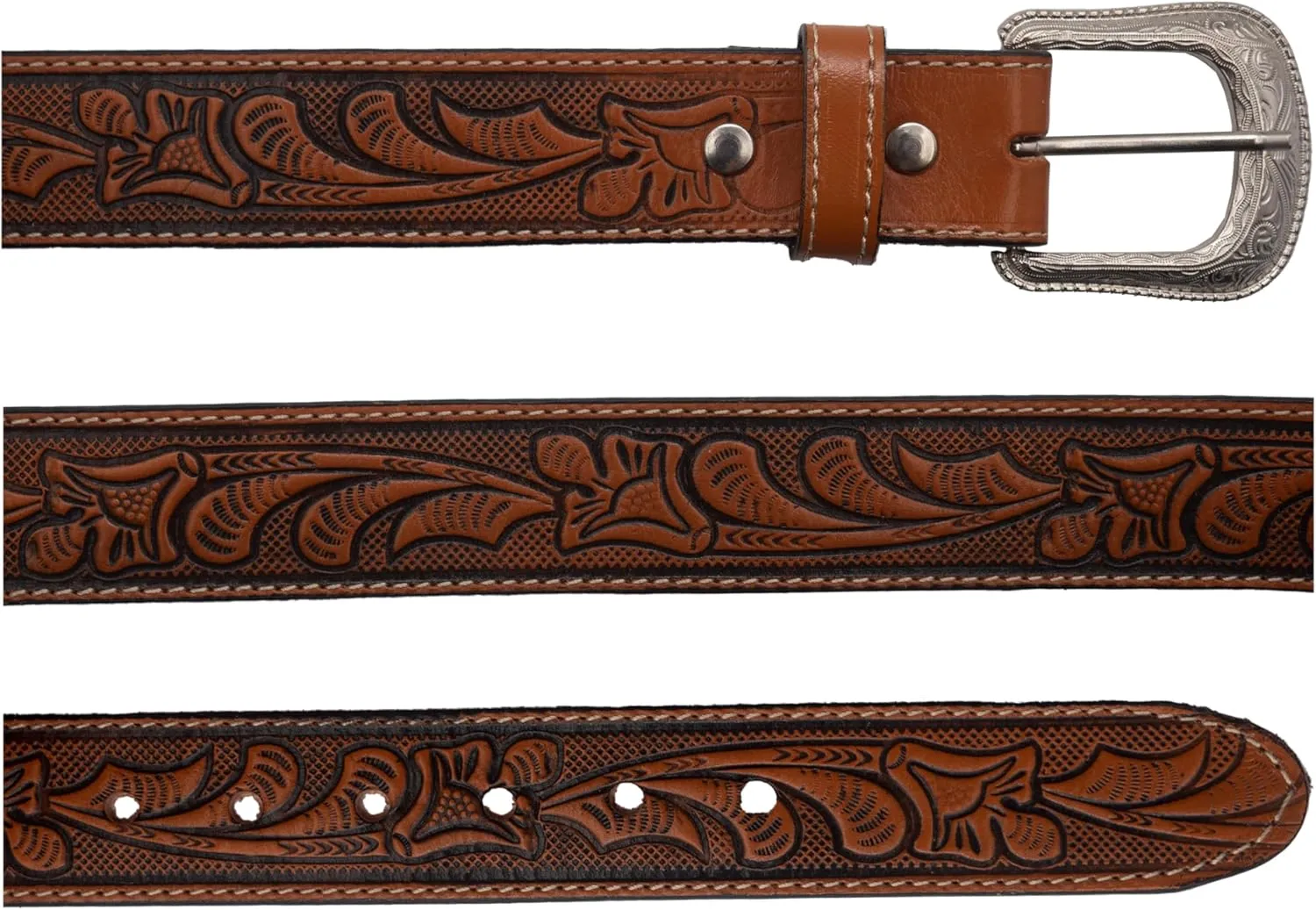 Men's Western Belt Cowboy Belt for Texas Men Country Style Fajas Vaqueras para Hombre Genuine Leather