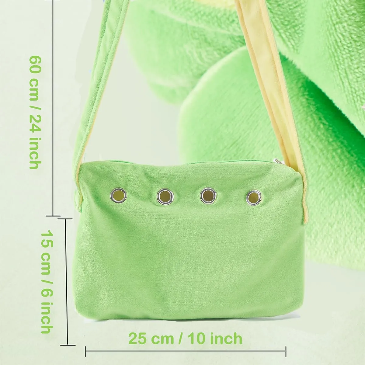 Meow&Woof Sugar Glider Bonding Pouch Small Pet Carrier Bag Sling with Strap Critter Cuddler for Gliders Ferret, Rat, Hedgehog, Hamster Outdoor-Green