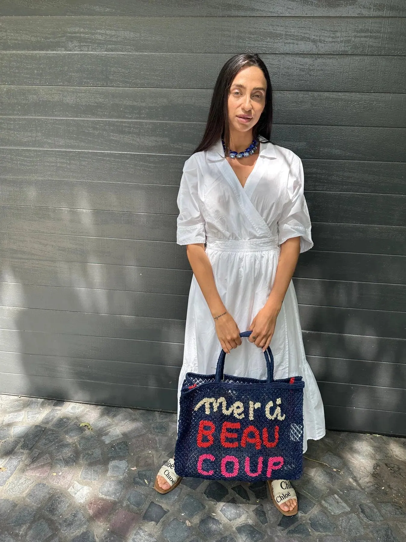 MERCI BEAU COUP JUTE BAG