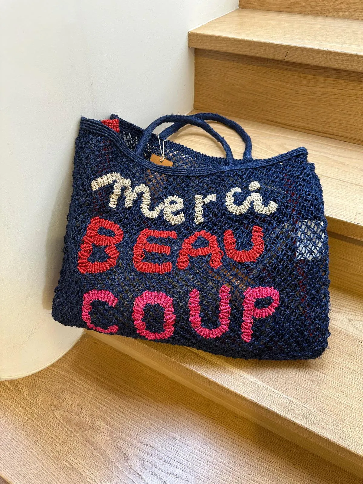 MERCI BEAU COUP JUTE BAG