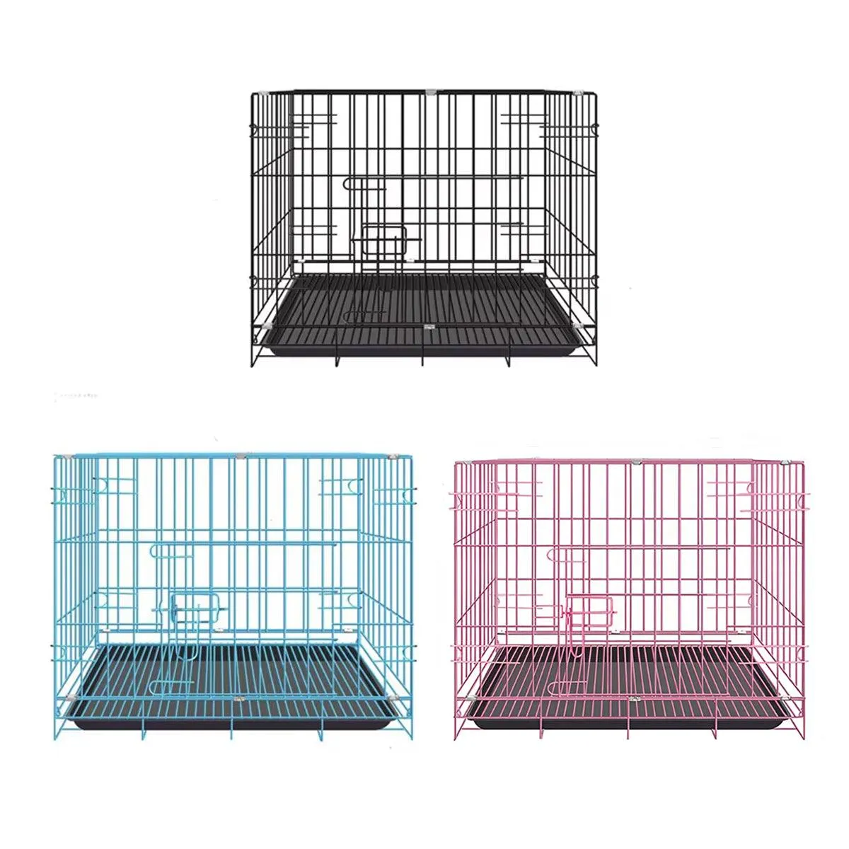 Metal Dog Crate Pet Cage with Divider for Puppies Cats Kennel Indoor Pet House