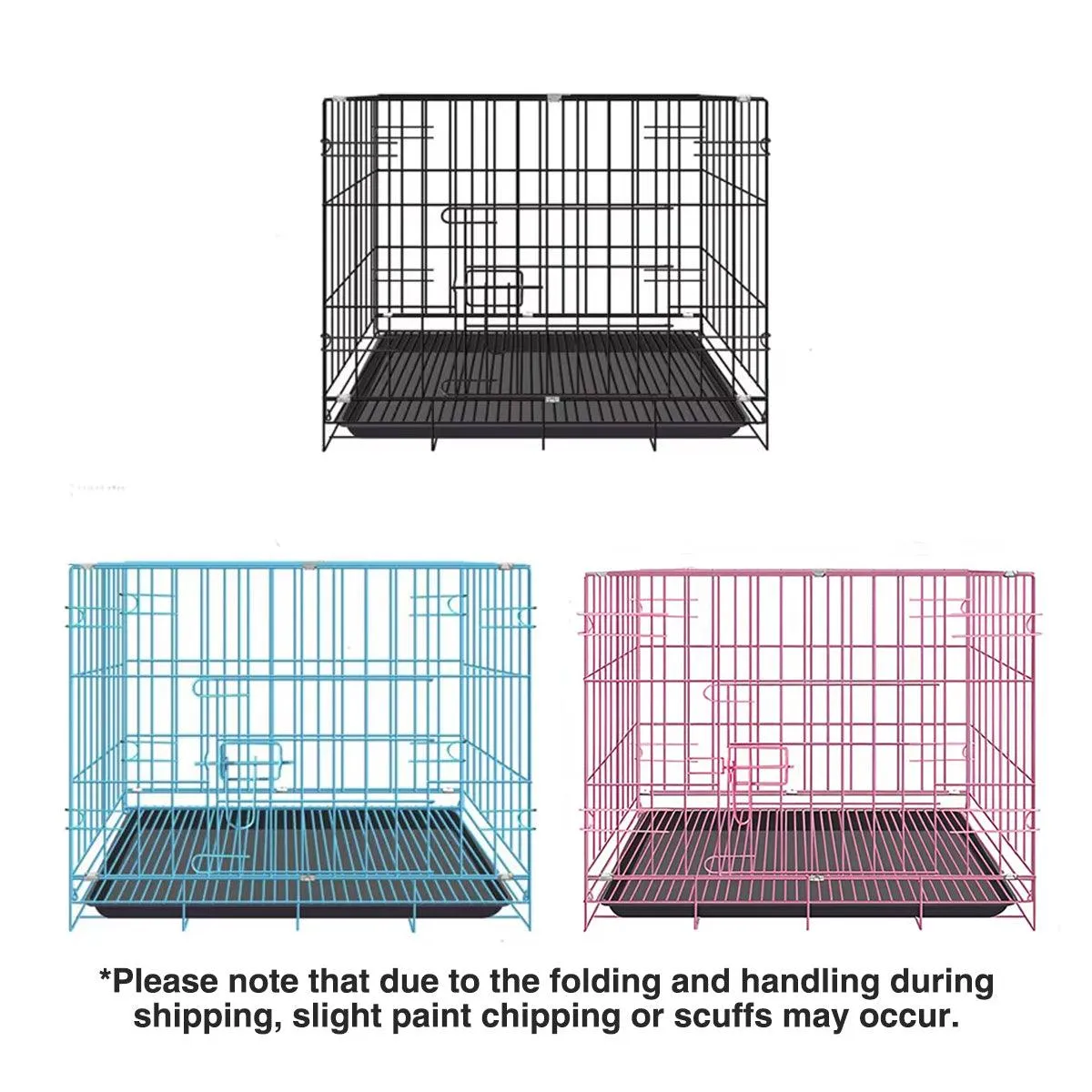 Metal Dog Crate Pet Cage with Divider for Puppies Cats Kennel Indoor Pet House