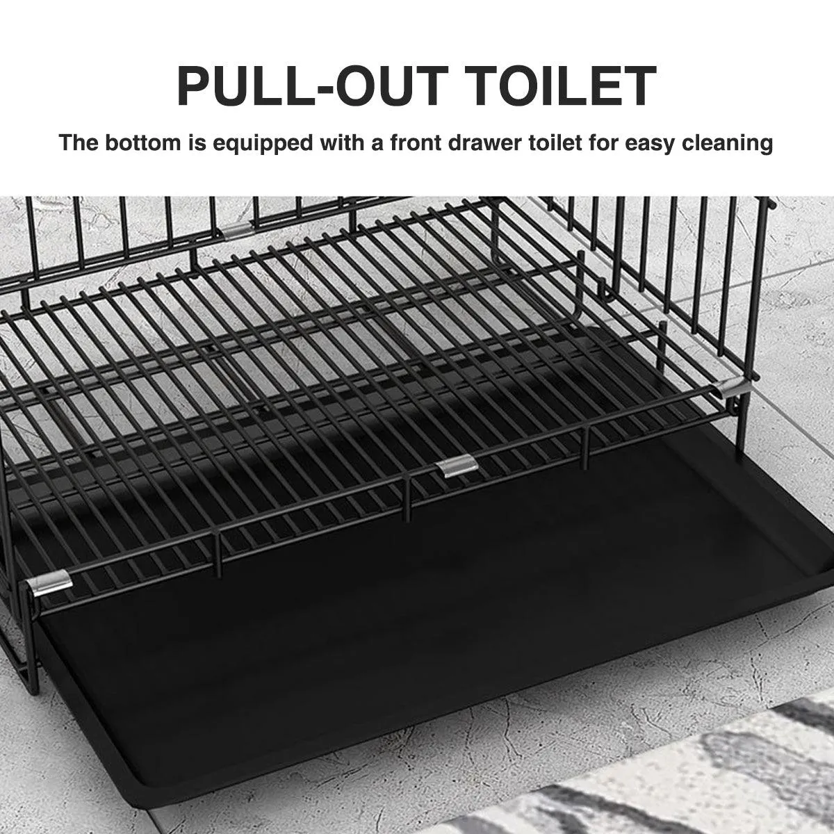 Metal Dog Crate Pet Cage with Divider for Puppies Cats Kennel Indoor Pet House