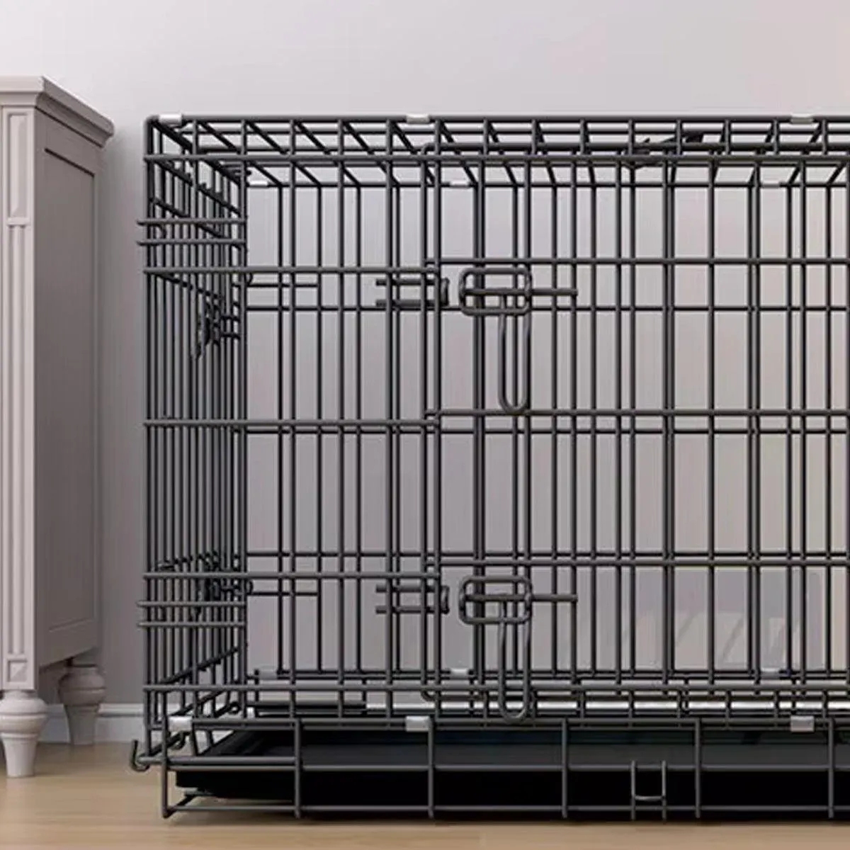 Metal Dog Crate Pet Cage with Divider for Puppies Cats Kennel Indoor Pet House