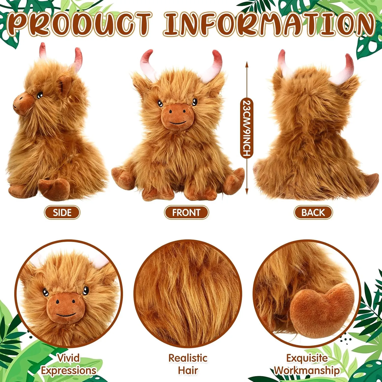 Microwavable Stuffed Animal for Kids Lavender Scented Cute Plush Heatable Coolable Plushie for Gift Adults Soothing Warmth Comfort Heating Pad for Cramps(Highland Cow)
