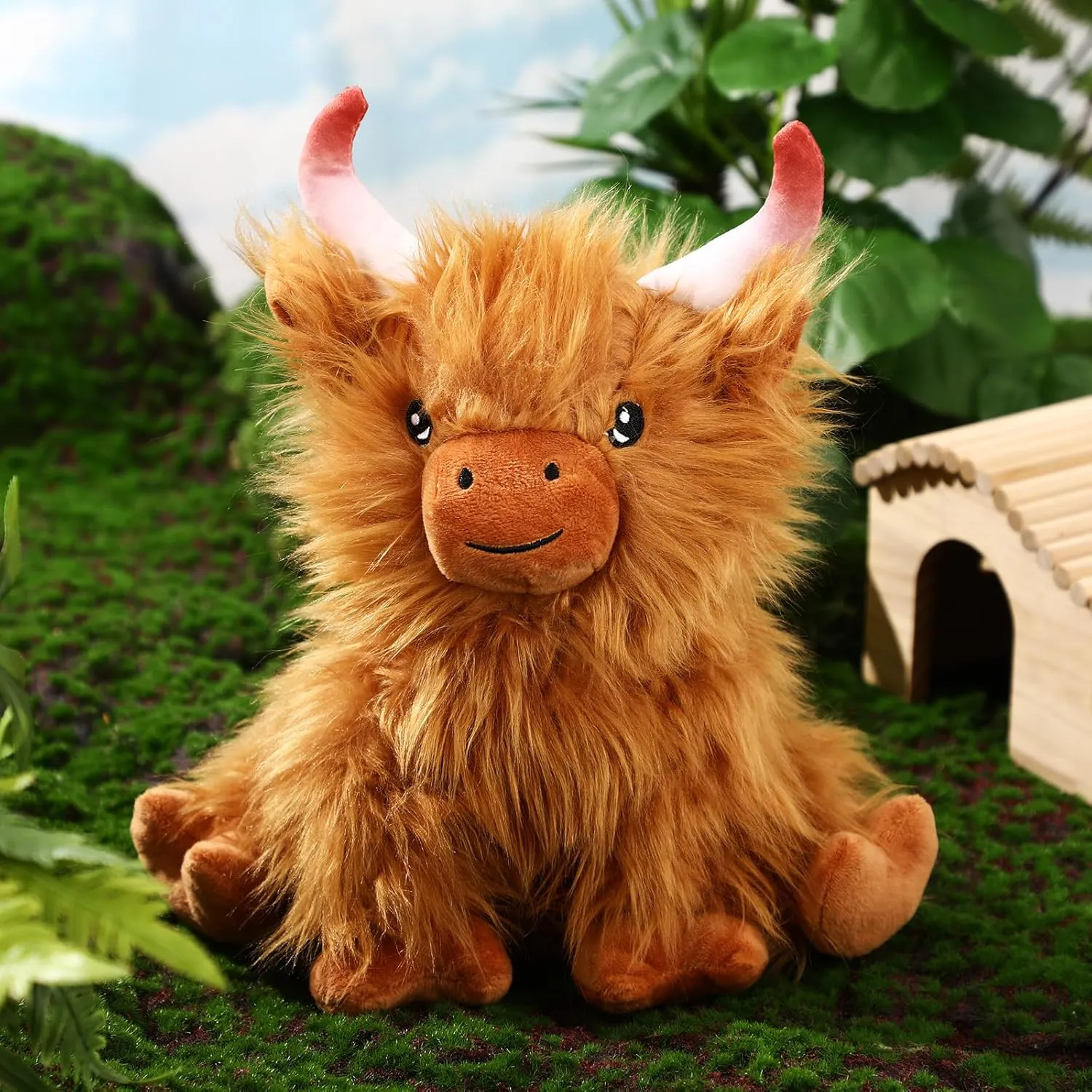 Microwavable Stuffed Animal for Kids Lavender Scented Cute Plush Heatable Coolable Plushie for Gift Adults Soothing Warmth Comfort Heating Pad for Cramps(Highland Cow)