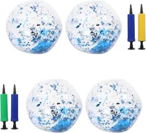 Milisten Sequined Beach Ball Inflatables Bouncy Pool Activity Shape Sequins Beach Balls Glitter Beach Ball