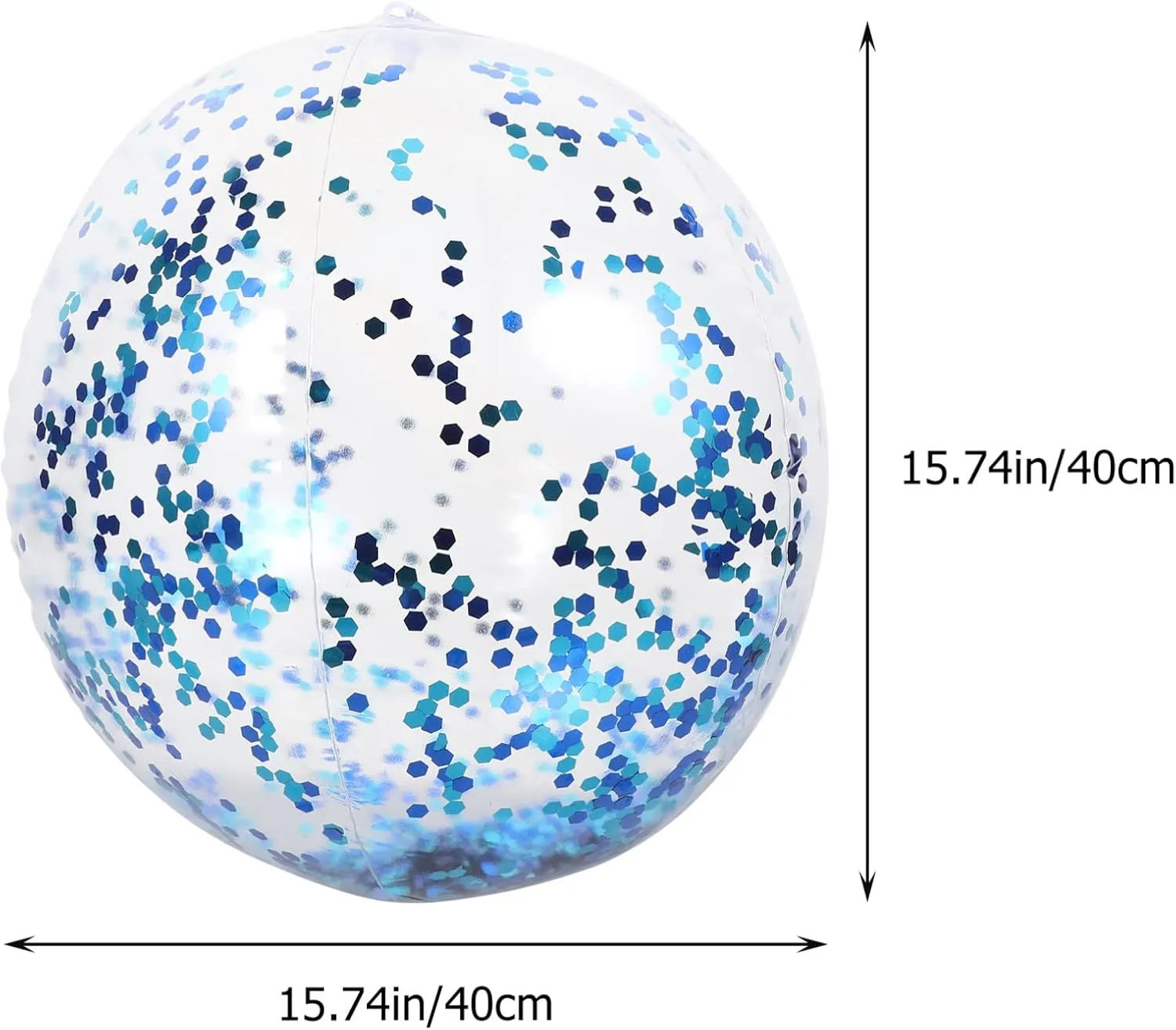 Milisten Sequined Beach Ball Inflatables Bouncy Pool Activity Shape Sequins Beach Balls Glitter Beach Ball