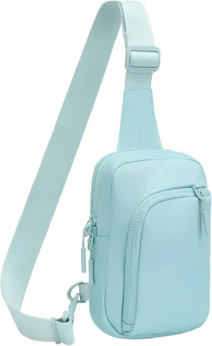 Mini Sling Bag for Men Women, 7.5 Inch Small Anti Theft Crossbody Reversible Nylon Chest Bag Fanny Pack for Travel Running Hiking (Blue)