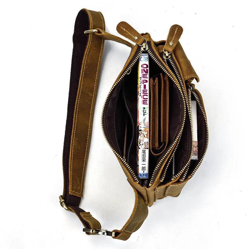 Mini Travel Leather Waist Pack 3 Layer