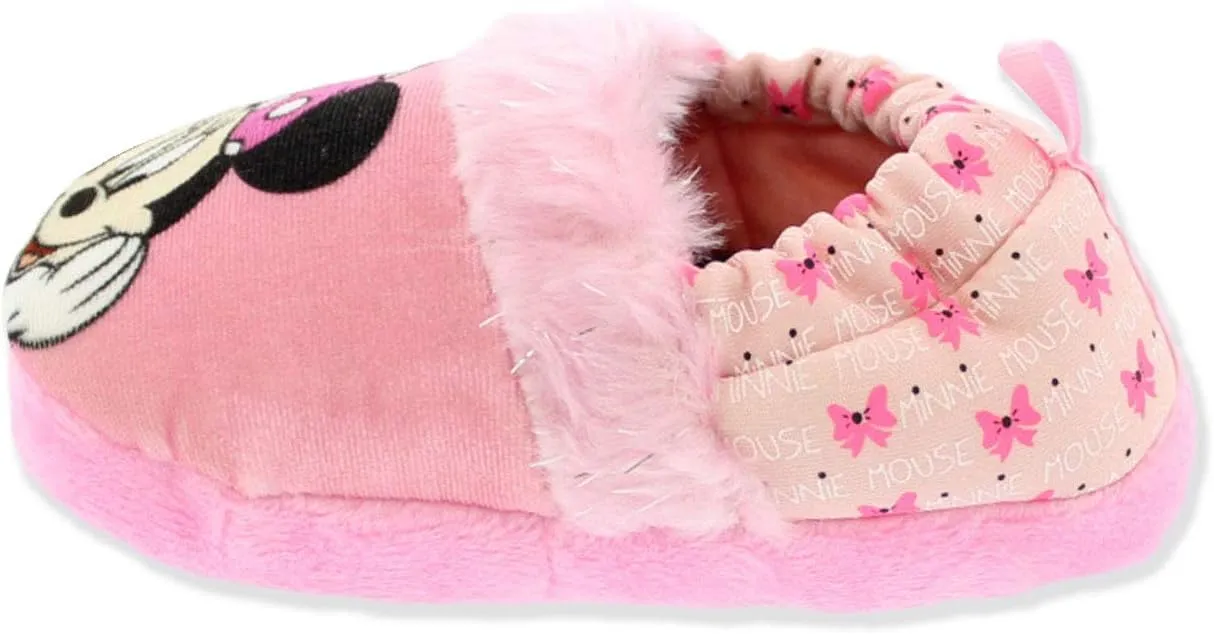Minnie Mouse Toddler Girl's Plush A-Line Slippers