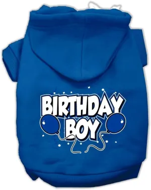 Mirage Pet Products 12" Birthday Boy Screen Print Pet Hoodie, Medium, Blue