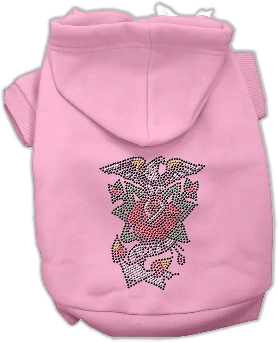 Mirage Pet Products 8-Inch Eagle Rose Nailhead Hoodies, X-Small, Pink