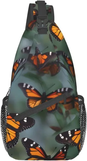 Monarch Butterflies High Storage Capacity Chest Bag Diagonally Sling Backpack Crossbody Shoulder Bag For Men Women