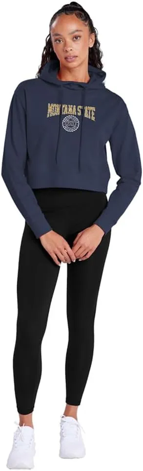 Montana State University Collegiate Seal Women's Cropped Hoodie Pullover Sweatshirt