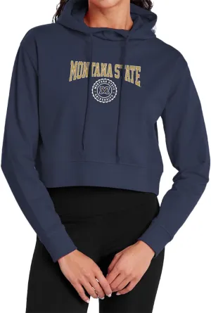 Montana State University Collegiate Seal Women's Cropped Hoodie Pullover Sweatshirt