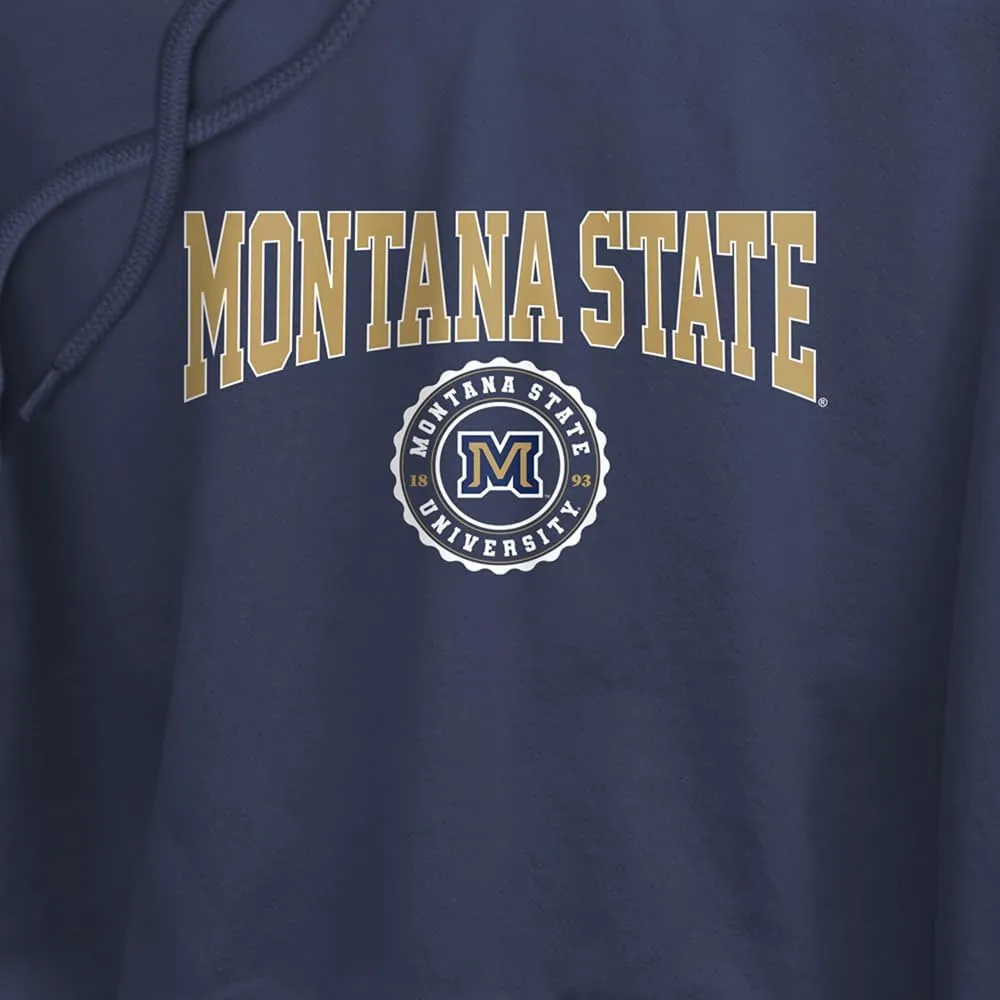 Montana State University Collegiate Seal Women's Cropped Hoodie Pullover Sweatshirt