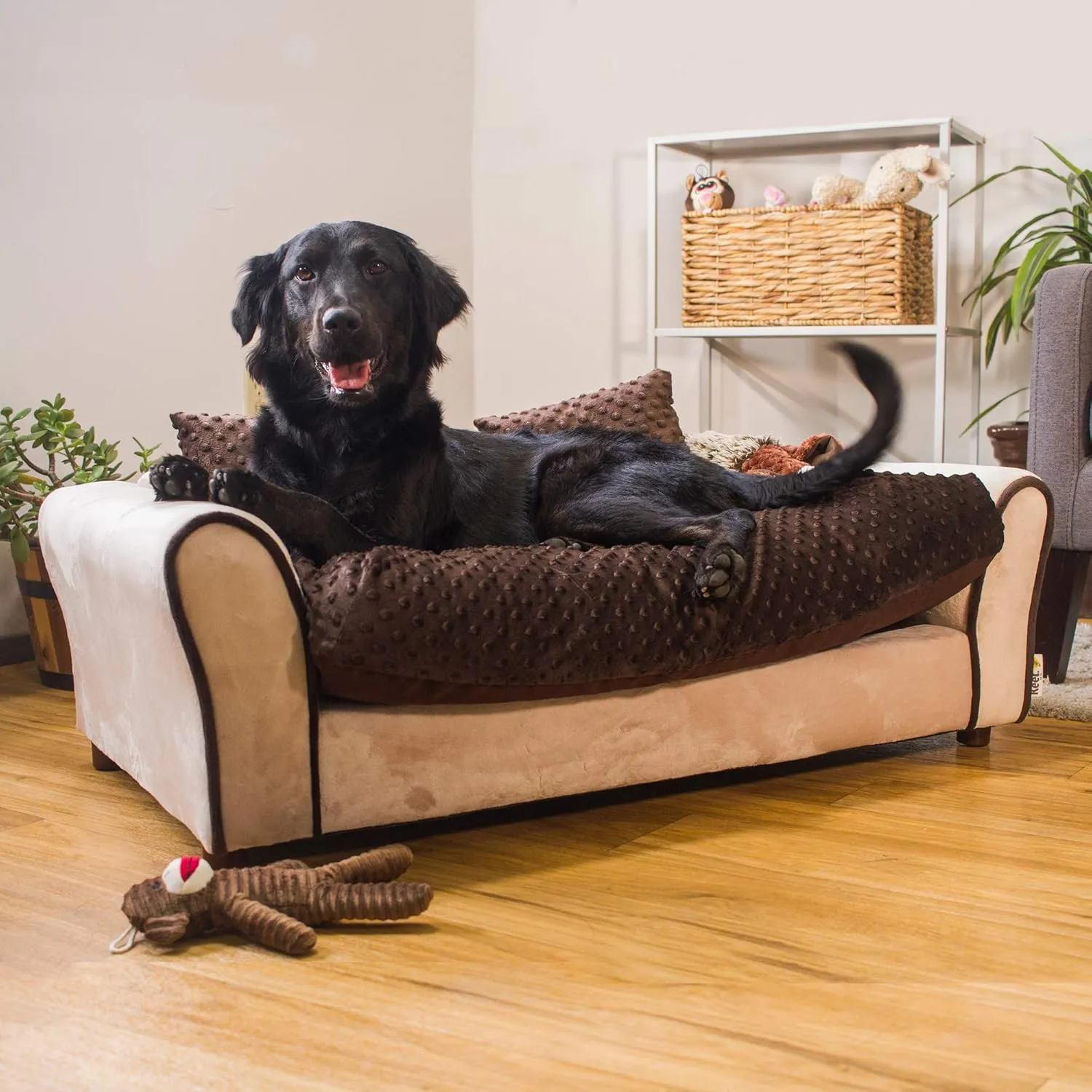 Moots Westerhill Pet Sofa Bed, Deluxe Sofa Pet Bed, Comfortable Sofa for Dogs, Dog Sofa Easy to Coordinate, Durable, Stylish and Easy to Clean Dog Sofas, Couch for Dogs, Khaki, Large