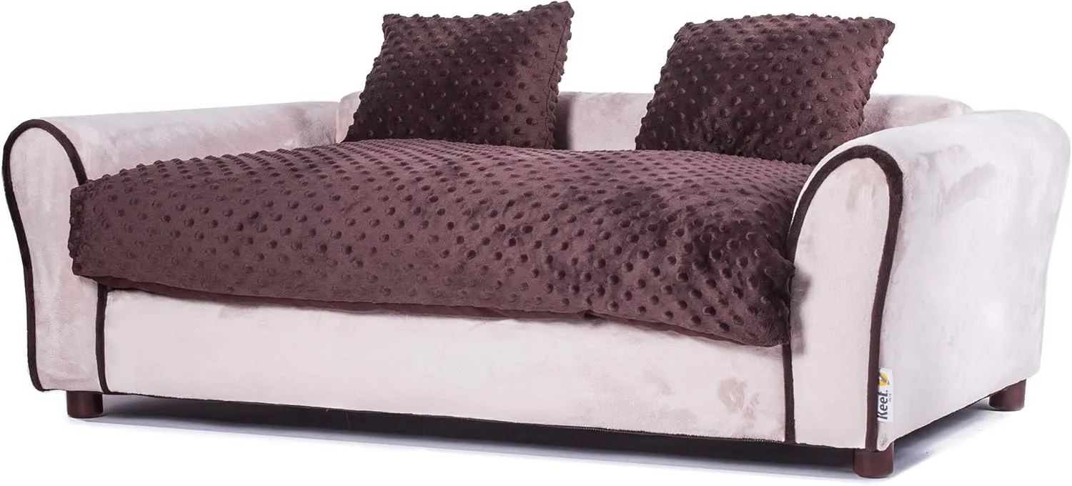 Moots Westerhill Pet Sofa Bed, Deluxe Sofa Pet Bed, Comfortable Sofa for Dogs, Dog Sofa Easy to Coordinate, Durable, Stylish and Easy to Clean Dog Sofas, Couch for Dogs, Khaki, Large