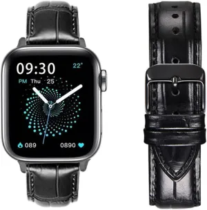 Moran Leather Bands Compatible with Apple Watch 49mm 45mm 44mm 42mm 41mm 40mm 38mm Replacement Calfskin Strap for iWatch Ultra Series 8 7 6 5 4 3 2 1 SE/SE 2