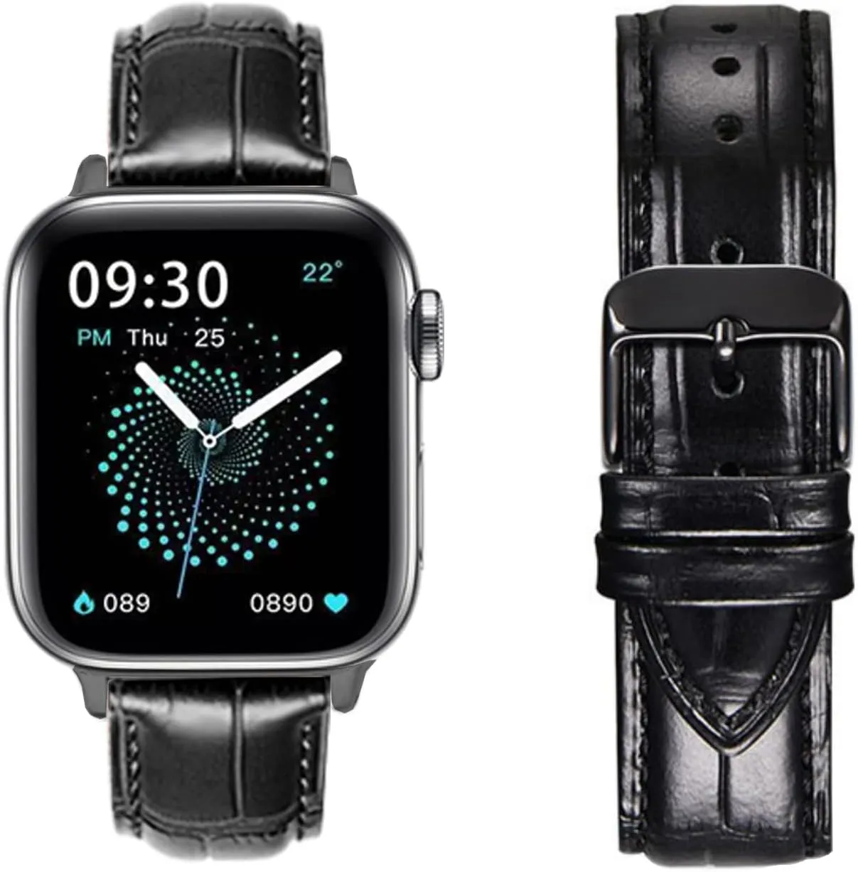 Moran Leather Bands Compatible with Apple Watch 49mm 45mm 44mm 42mm 41mm 40mm 38mm Replacement Calfskin Strap for iWatch Ultra Series 8 7 6 5 4 3 2 1 SE/SE 2