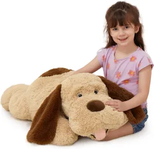 MorisMos Giant Dog Stuffed Animals, 31inch Large Dog Plush, Big Puppy Pillow for Kids, Girls, Boys, Brown