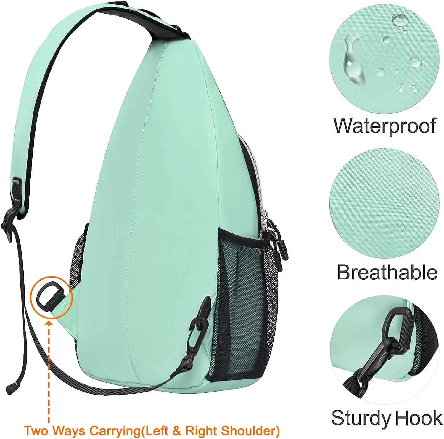 MOSISO Sling Backpack, Multipurpose Crossbody Shoulder Bag Travel Hiking Daypack