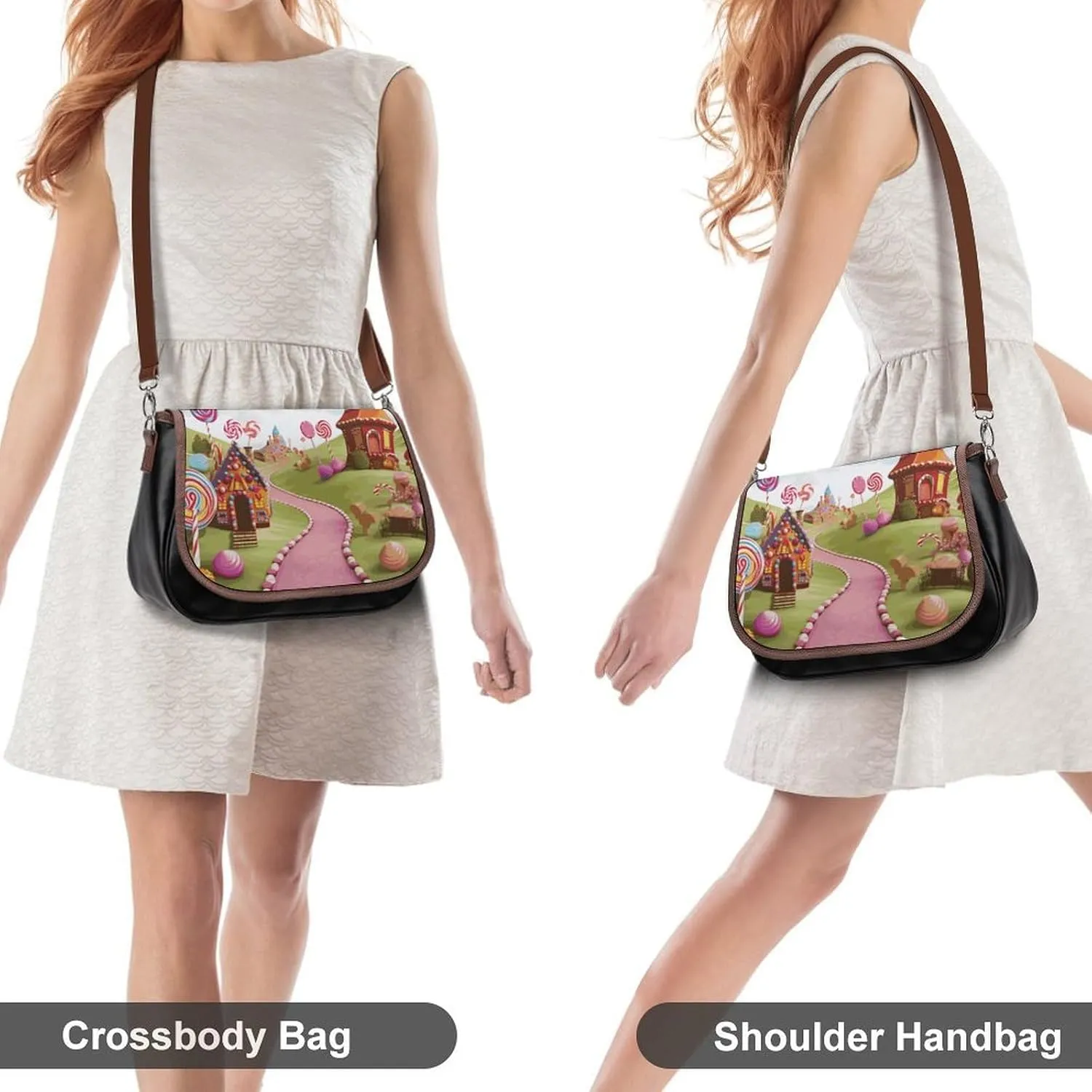 Mountain Cabin Moose Crossbody Bags for Women Travel Shoulder Bag Small Leather Cross Body Handbags