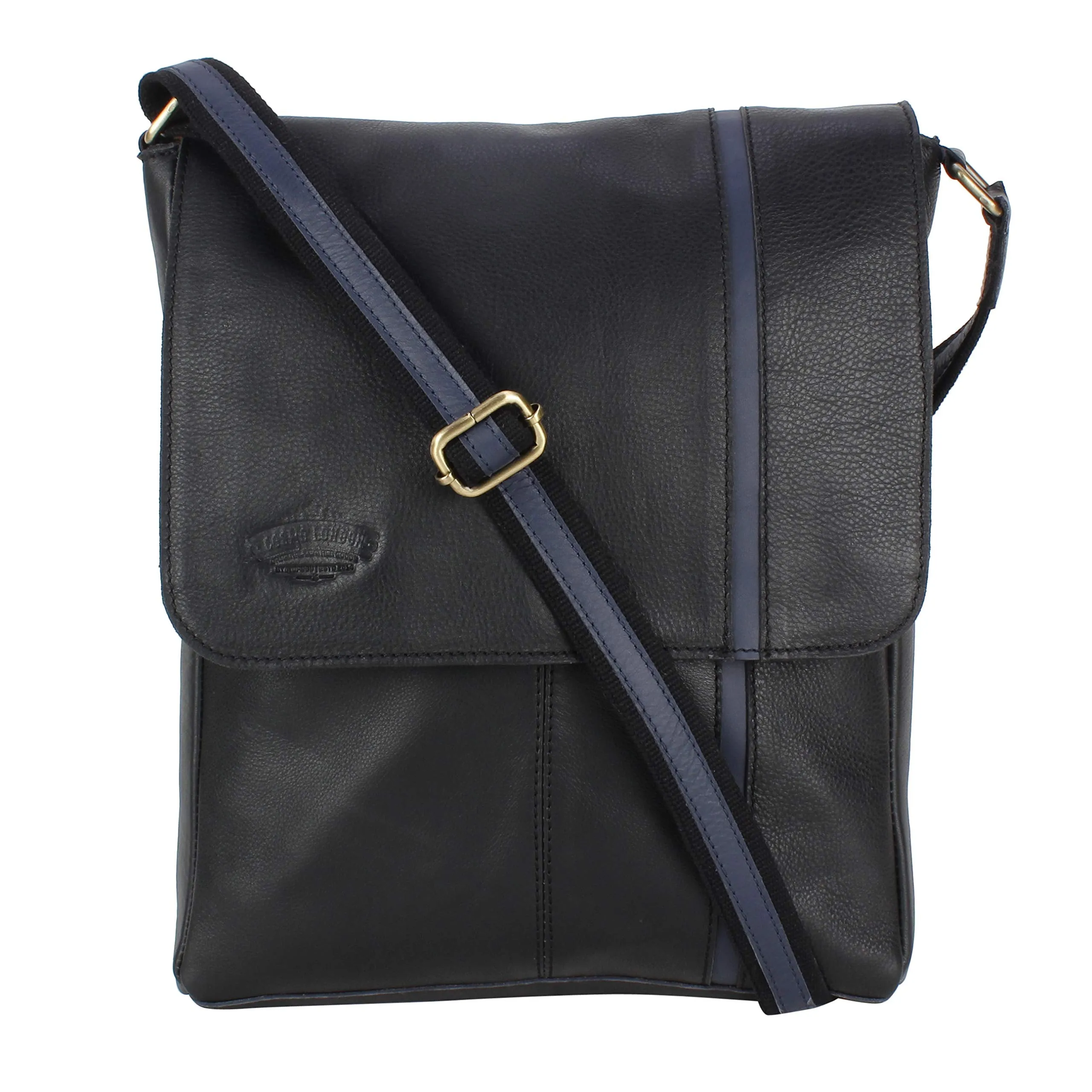 MUFUBU Presents Cosmo London 100% Genuine Leather Business Sling Bag with Adjustable Strap - Black Color