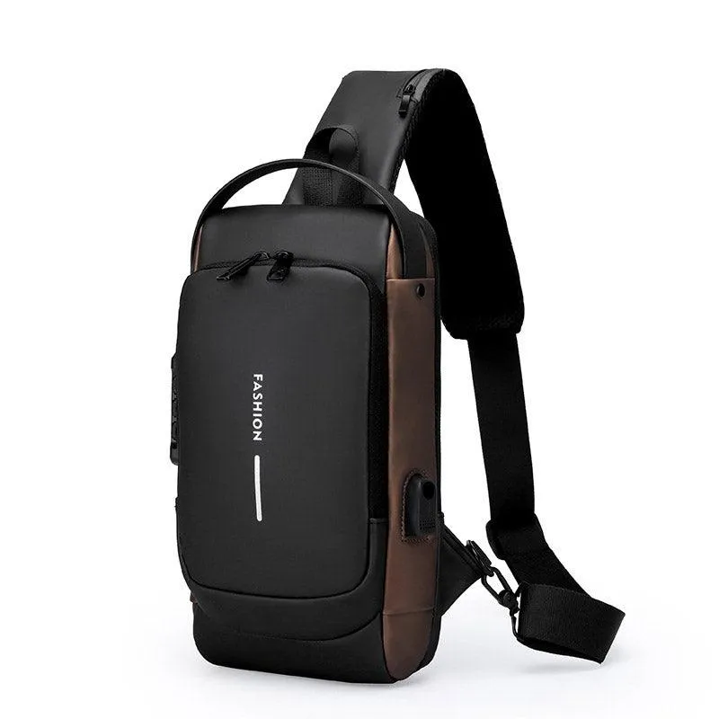 Multi-Function Password Lock Shoulder Bag Anti-Theft Crossbody Sling Bag Travel