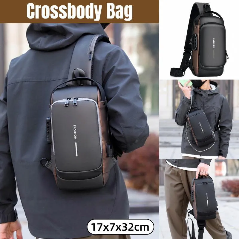 Multi-Function Password Lock Shoulder Bag Anti-Theft Crossbody Sling Bag Travel