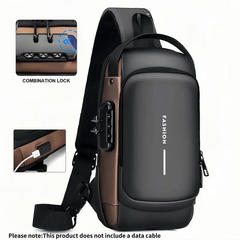 Multi-Function Password Lock Shoulder Bag Anti-Theft Crossbody Sling Bag Travel