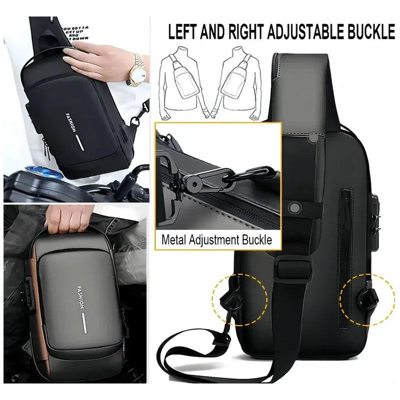 Multi-Function Password Lock Shoulder Bag Anti-Theft Crossbody Sling Bag Travel