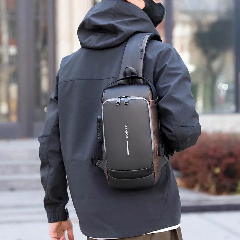 Multi-Function Password Lock Shoulder Bag Anti-Theft Crossbody Sling Bag Travel
