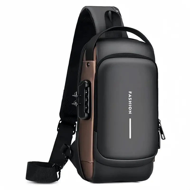 Multi-Function Password Lock Shoulder Bag Anti-Theft Crossbody Sling Bag Travel
