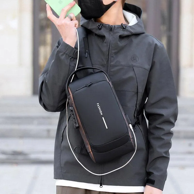 Multi-Function Password Lock Shoulder Bag Anti-Theft Crossbody Sling Bag Travel