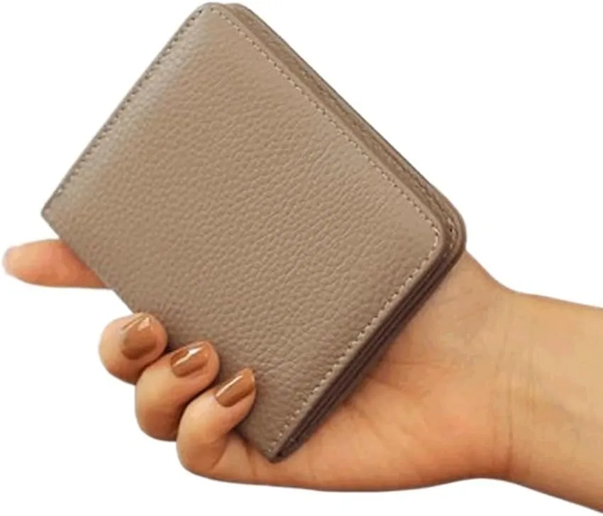 Multicolor Genuine Leather Small Wallet Purse Solid Color Casual Purse Top Layer Cowhide Mini Purse(Black)