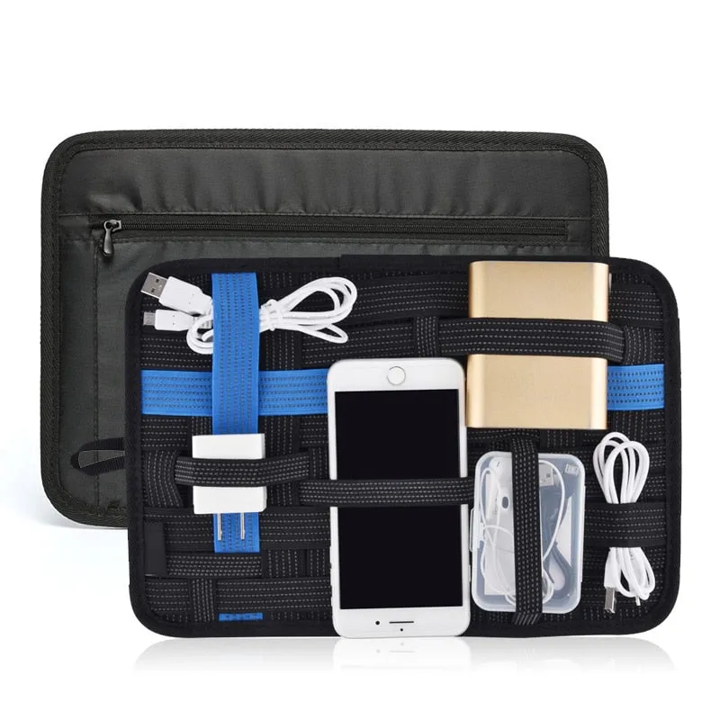 Multipurpose Travel Cord Elastic USB Bag for Electronic USB Phone Adapter Hard Disk Gadget