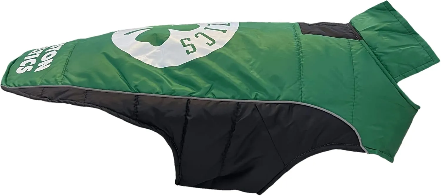 NBA Boston Celtics Puffer Vest for Dogs & Cats, Size Small. Warm, Cozy, and Waterproof Dog Coat, for Small and Large Dogs/Cats. Best NBA Licensed PET Warming Sports Jacket