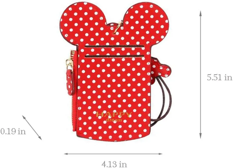 Neck Pouch,Trend Small Travel Leather Student ID Card Holder Lanyard Neck Pouch Bag With Coin Wallet Purse for Students Women Kids Girls