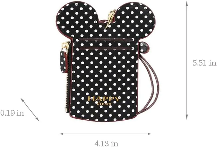 Neck Pouch,Trend Small Travel Leather Student ID Card Holder Lanyard Neck Pouch Bag With Coin Wallet Purse for Students Women Kids Girls