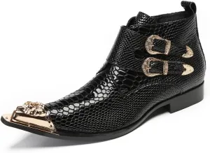 New Ankle Boots for Men Club Party Holiday for Show Pure Genuine Leather The First Layer of Cowhide