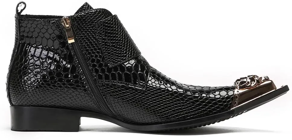 New Ankle Boots for Men Club Party Holiday for Show Pure Genuine Leather The First Layer of Cowhide
