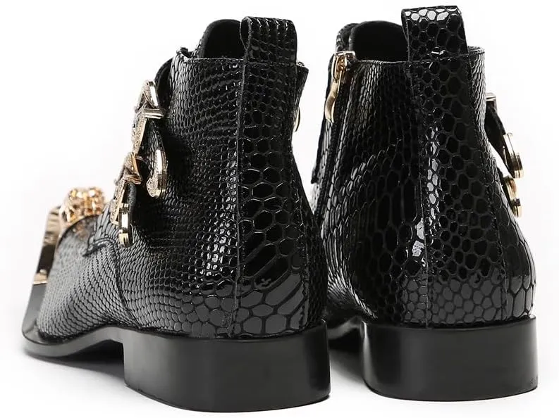 New Ankle Boots for Men Club Party Holiday for Show Pure Genuine Leather The First Layer of Cowhide